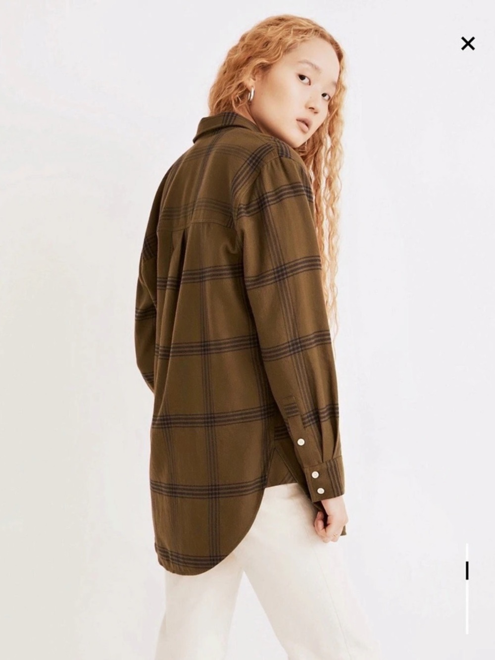NWT Madewell Flannel Oversized Ex-Boyfriend Tunic Shirt in Windowpane - XL - Picture 6 of 7